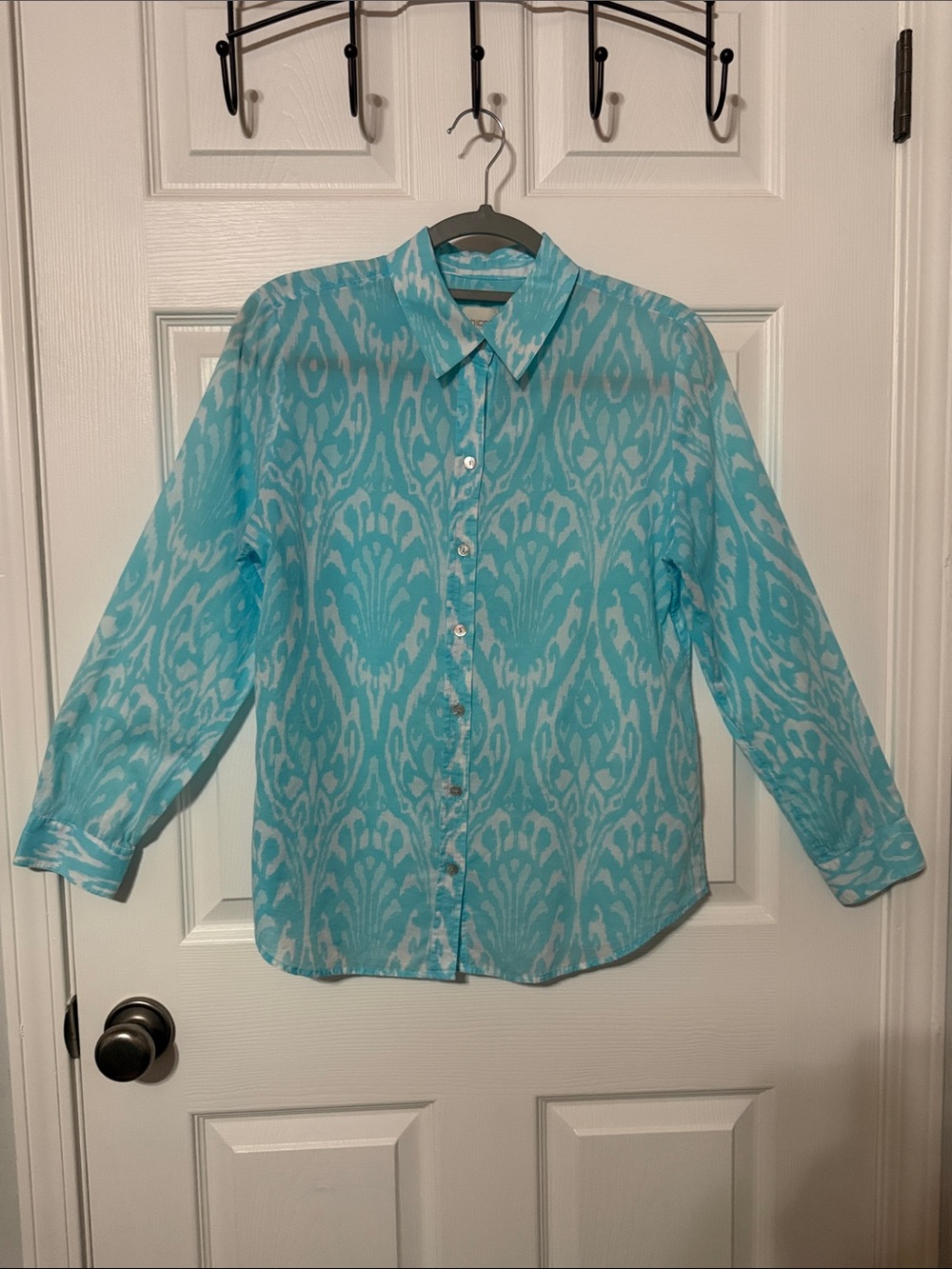 Chico's Turquoise Button-Down Shirt